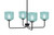 Toltec Lighting - 6204-MB-4615 - Four Light Chandelier - Sandia - Matte Black