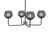 Toltec Lighting - 6204-MBGP-4622 - Four Light Chandelier - Sandia - Matte Black & Graphite