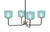 Toltec Lighting - 6204-MBNAB-4615 - Four Light Chandelier - Sandia - Matte Black & New Age Brass