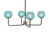 Toltec Lighting - 6204-MBNAB-4625 - Four Light Chandelier - Sandia - Matte Black & New Age Brass