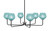 Toltec Lighting - 6206-MBGP-4625 - Six Light Chandelier - Sandia - Matte Black & Graphite