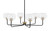 Toltec Lighting - 6206-MBNAB-202 - Six Light Chandelier - Sandia - Matte Black & New Age Brass