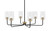 Toltec Lighting - 6206-MBNAB-300 - Six Light Chandelier - Sandia - Matte Black & New Age Brass