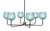 Toltec Lighting - 6206-MBNAB-4605 - Six Light Chandelier - Sandia - Matte Black & New Age Brass