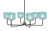 Toltec Lighting - 6206-MBNAB-4615 - Six Light Chandelier - Sandia - Matte Black & New Age Brass