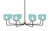 Toltec Lighting - 6208-MBNAB-4615 - Eight Light Chandelier - Sandia - Matte Black & New Age Brass
