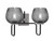 Toltec Lighting - 6222-MBGP-4602 - Two Light Bath Bar - Sandia - Matte Black & Graphite