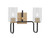 Toltec Lighting - 6222-MBNAB-300 - Two Light Bath Bar - Sandia - Matte Black & New Age Brass