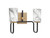 Toltec Lighting - 6222-MBNAB-3009 - Two Light Bath Bar - Sandia - Matte Black & New Age Brass