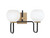 Toltec Lighting - 6222-MBNAB-4101 - Two Light Bath Bar - Sandia - Matte Black & New Age Brass