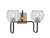 Toltec Lighting - 6222-MBNAB-4102 - Two Light Bath Bar - Sandia - Matte Black & New Age Brass