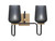 Toltec Lighting - 6222-MBNAB-4252 - Two Light Bath Bar - Sandia - Matte Black & New Age Brass