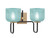 Toltec Lighting - 6222-MBNAB-4615 - Two Light Bath Bar - Sandia - Matte Black & New Age Brass