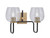Toltec Lighting - 6222-MBNAB-4812 - Two Light Bath Bar - Sandia - Matte Black & New Age Brass