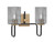 Toltec Lighting - 6222-MBNAB-542 - Two Light Bath Bar - Sandia - Matte Black & New Age Brass