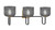 Toltec Lighting - 6223-MBNAB-4612 - Three Light Bath Bar - Sandia - Matte Black & New Age Brass