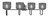 Toltec Lighting - 6224-MBGP-4612 - Four Light Bath Bar - Sandia - Matte Black & Graphite
