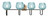 Toltec Lighting - 6224-MBNAB-4605 - Four Light Bath Bar - Sandia - Matte Black & New Age Brass