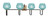 Toltec Lighting - 6224-MBNAB-4625 - Four Light Bath Bar - Sandia - Matte Black & New Age Brass
