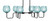 Toltec Lighting - 6236-MB-4605 - Six Light Bar - Sandia - Matte Black
