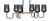 Toltec Lighting - 6236-MBNAB-4252 - Six Light Bar - Sandia - Matte Black & New Age Brass
