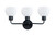 Maxim - 11273SWBK - Three Light Bath Vanity - Coraline - Black