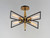 Wings Four Light Flush Mount (11650BKSBR)