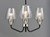 Goblet Three Light Chandelier (26124CLBKSN)