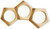 George Kovacs - P1393-044G-L - LED Bath - Five-O - Textured White Exterior with Gold Leaf Interior