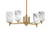Toltec Lighting - 1204-NAB-3009 - Four Light Chandelier - Franklin - New Age Brass