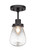 Toltec Lighting - 1237-DG-471 - One Light Semi-Flush Mount - Meridian - Dark Granite