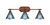 Toltec Lighting - 1753-9325 - Three Light Bath Bar - Blacksmith - Painted Wood-look Metal & Dark Granite