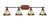 Toltec Lighting - 1754-9345 - Four Light Bath Bar - Blacksmith - Painted Wood-look Metal & Dark Granite