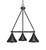 Toltec Lighting - 1766-410-DG - Three Light Chandelier - Blacksmith - Painted Wood-Look Metal & Dark Granite