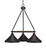 Toltec Lighting - 1766-418-DG - Three Light Chandelier - Blacksmith - Painted Wood-Look Metal & Dark Granite