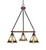 Toltec Lighting - 1766-9345 - Three Light Chandelier - Blacksmith - Painted Wood-Look Metal & Dark Granite