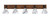 Toltec Lighting - 1775-MBWG-4769 - Five Light Bath Bar - Oxbridge - Matte Black & Painted Wood-look Metal