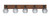 Toltec Lighting - 1775-MBWG-5110 - Five Light Bath Bar - Oxbridge - Matte Black & Painted Wood-look Metal