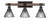 Toltec Lighting - 1843-MBDW-9185 - Three Light Bath Bar - Tacoma - Matte Black & Painted Distressed Wood-look Metal