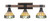 Toltec Lighting - 1843-MBDW-9405 - Three Light Bath Bar - Tacoma - Matte Black & Painted Distressed Wood-look Metal