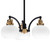 Toltec Lighting - 1943-MBBR-212 - Three Light Chandelier - Easton - Matte Black & Brass