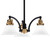 Toltec Lighting - 1943-MBBR-311 - Three Light Chandelier - Easton - Matte Black & Brass