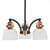 Toltec Lighting - 1943-MBBR-4119 - Three Light Chandelier - Easton - Matte Black & Brass