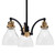 Toltec Lighting - 1943-MBBR-4760 - Three Light Chandelier - Easton - Matte Black & Brass