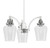 Toltec Lighting - 1943-WHBN-210 - Three Light Chandelier - Easton - White & Brushed Nickel