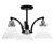 Toltec Lighting - 1947-MBBN-312 - Three Light Semi-Flush Mount - Easton - Matte Black & Brushed Nickel