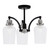 Toltec Lighting - 1947-MBBN-4250 - Three Light Semi-Flush Mount - Easton - Matte Black & Brushed Nickel