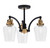Toltec Lighting - 1947-MBBR-210 - Three Light Semi-Flush Mount - Easton - Matte Black & Brass