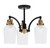 Toltec Lighting - 1947-MBBR-4250 - Three Light Semi-Flush Mount - Easton - Matte Black & Brass