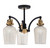 Toltec Lighting - 1947-MBBR-4253 - Three Light Semi-Flush Mount - Easton - Matte Black & Brass